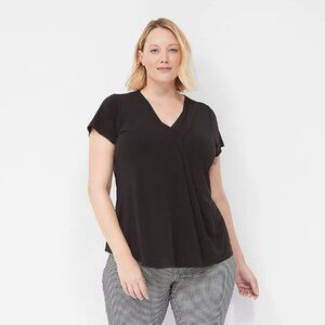 Lane Bryant -   Cap-Sleeve Pleat-Front Top